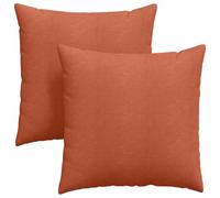 vidaXL Sofa Pillows 2 pcs Red Orange 60 x 60 cm Corduroy Fabric, Luxurious Living Room, Modern Decor, Removable Covers, Soft Plush Pillows, Velvety Cushions, Chic Lounge Accents, Indoor Textiles