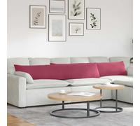 vidaXL Sofa Pillows 2 pcs Wine Red 200 x 40 cm Corduroy Fabric