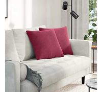 vidaXL Sofa Pillows 2 pcs Wine Red 45 x 45 cm Corduroy Fabric