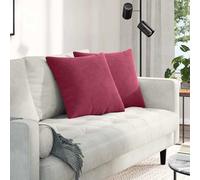 vidaXL Sofa Pillows 2 pcs Wine Red 50 x 50 cm Corduroy Fabric