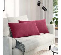 vidaXL Sofa Pillows 2 pcs Wine Red 80 x 40 cm Corduroy Fabric