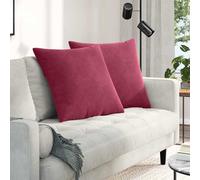 vidaXL Sofa Pillows 2 pcs Wine Red 80 x 80 cm Corduroy Fabric