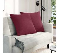 vidaXL Sofa Pillows 2 pcs Wine Red 80 x 80 cm Fabric