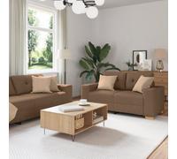 Vidaxl Sofa Set With Cushion 2 Pcs Brown 221 X 78 X 80 Cm Fabric