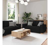Vidaxl Sofa Set With Cushion 3 Pcs Black 220 X 78 X 84 Cm Fabric