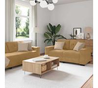 Vidaxl Sofa Set With Cushion 3 Pcs Brown 221 X 78 X 80 Cm Velvet