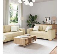 Vidaxl Sofa Set With Cushion 3 Pcs Cream 220 X 78 X 84 Cm Fabric