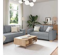 Vidaxl Sofa Set With Cushion 3 Pcs Grey 220 X 78 X 84 Cm Fabric
