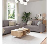 Vidaxl Sofa Set With Cushion 3 Pcs Taupe 220 X 78 X 84 Cm Fabric