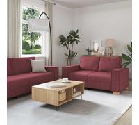 Vidaxl Sofa Set With Cushion 3 Pcs Wine Red 220 X 78 X 84 Cm Fabric