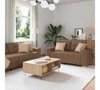 Vidaxl Sofa Set With Cushion With Pillow Brown Fabric