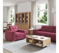 Vidaxl Sofa Set With Cushion With Pillow Wine Red Fabric