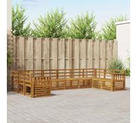 vidaXL Sofa Sets 10 pcs Natural Solid Acacia Wood