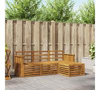 Outdoor Sofa Set Natural Solid Acacia Wood 189.5x122.5x73cm 4pcsLacqueredSlatted