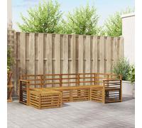 Garden Corner Sofa Set Natural Solid Acacia Wood 247x128.5x73cm SlattedOutdoorXL