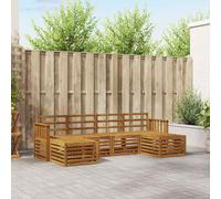 Outdoor Sofa Set Natural Solid Acacia Wood 249x122.5x73cm Slatted6pcModularSet