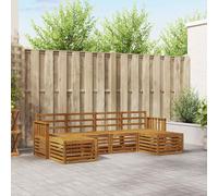 Outdoor Sofa Set Natural Solid Acacia Wood 249x122.5x73cm Slatted6pcModularSet