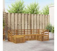 Outdoor Sofa Set Natural Solid Acacia Wood 245x126.5x73cm Modular Weatherproof