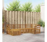 Outdoor Sofa Set Natural Solid Acacia Wood 245x126.5x73cm Modular Weatherproof