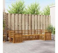 vidaXL Sofa Sets 7 pcs Natural Solid Acacia Wood