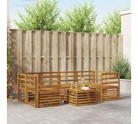 vidaXL Sofa Sets 7 pcs Natural Solid Acacia Wood