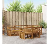 vidaXL Sofa Sets 7 pcs Natural Solid Acacia Wood