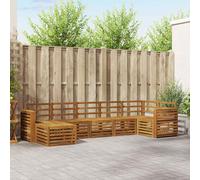 vidaXL Sofa Sets 7 pcs Natural Solid Acacia Wood