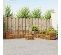 vidaXL Sofa Sets 9 pcs Natural Solid Acacia Wood