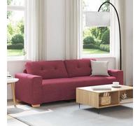vidaXL Sofa Wine Red 221 x 78 x 80 cm Fabric