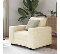 Vidaxl Sofa With Cushion With Pillow Beige 100 X 77 X 82 Cm Linen