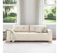 Vidaxl Sofa With Cushion With Pillow Beige 220 X 78 X 84 Cm Linen