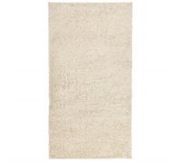 vidaXL Soft and Fluffy Short Pile Rug, Non-Slip, Machine Washable, Tested for Harmful Substances, Suitable for Underfloor Heating, Cream, 100x200cm