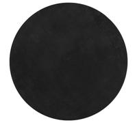 vidaXL Soft and Washable Short Pile Area Rug in Black - Modern Fluffy Round Floor Mat Suitable for Underfloor Heating, Diameter 80 cm
