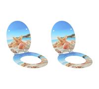 vidaXL Soft-Close Toilet Seat 2 pcs Sea Muschel 44 x 38 cm MDF board