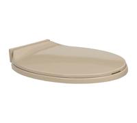 'vidaXL Soft Close Toilet Seat Beige - Universal Fit Polypropylene Oval Toilet Cover with Easy Installation and Cleaning, Adjustable Hinges, and Scratch Resistant Surface