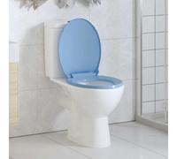 vidaXL Soft-Close Toilet Seat Blue Oval Plastic Toilet Seat Bathroom Seat