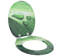 vidaXL Soft-Close Toilet Seat Green Drop 44 x 38 cm MDF board