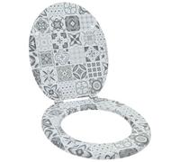 vidaXL Soft-Close Toilet Seat Grey 44 x 38 cm MDF board