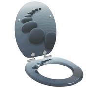 vidaXL Soft-Close Toilet Seat Grey 44 x 38 cm MDF board