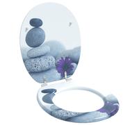 vidaXL Soft-Close Toilet Seat Grey 44 x 38 cm MDF board