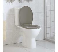 vidaXL Grey Oval Soft-Close Toilet Seat - Durable Polypropylene, Adjustable Fit, Easy Installation, Scratch- for Homes, Restaurants and Hotels.