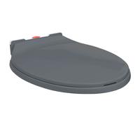 vidaXL Soft-Close Polypropylene Toilet Seat in Grey - Easy to Clean, Quick Release System for All Standard Oval Toilet Bowls