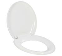 Toilet Seat White Polypropylene 45.5x37.5cm Soft-Close Quick-Release Universal.