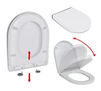 vidaXL Soft-close Toilet Seat with Quick-release Design White Square Bathroom
