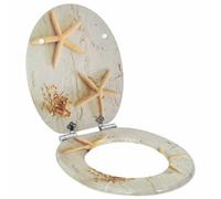 vidaXL Soft-Close Toilet Seat Yellow and White 44 x 38 cm MDF board