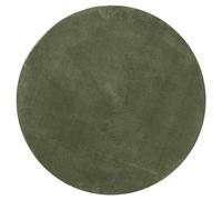 vidaXL Soft, Round Forest Green Area Rug, 100% Harmless Polyester, Machine Washable with Non-Slip Backing, Suitable for Heated Floors, Short Pile for Bedroom, Living Room, Hallway