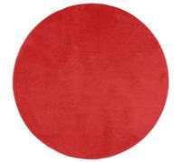 vidaXL Soft Short Pile Red Rug - 100% Polyester, Versatile Round Carpet for Living Room/Bedroom/Office, 120 cm Diameter, Soft to Touch, OEKO-TEX Certified