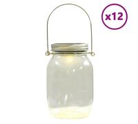 vidaXL Solar Glass Light for Outdoor 12 pcs, Solar Garden Lantern for Decorative