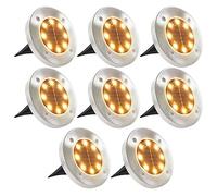 vidaXL Solar Ground Lamps 8 pcs, Solar Light for Patio Yard House, Outdoor Lamp with LED Light and Battery, Garden Lamp, LED Lights Warm White