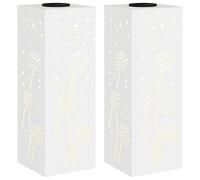 vidaXL Solar LED Path Light 2 Pieces White Cold Rolled Steel